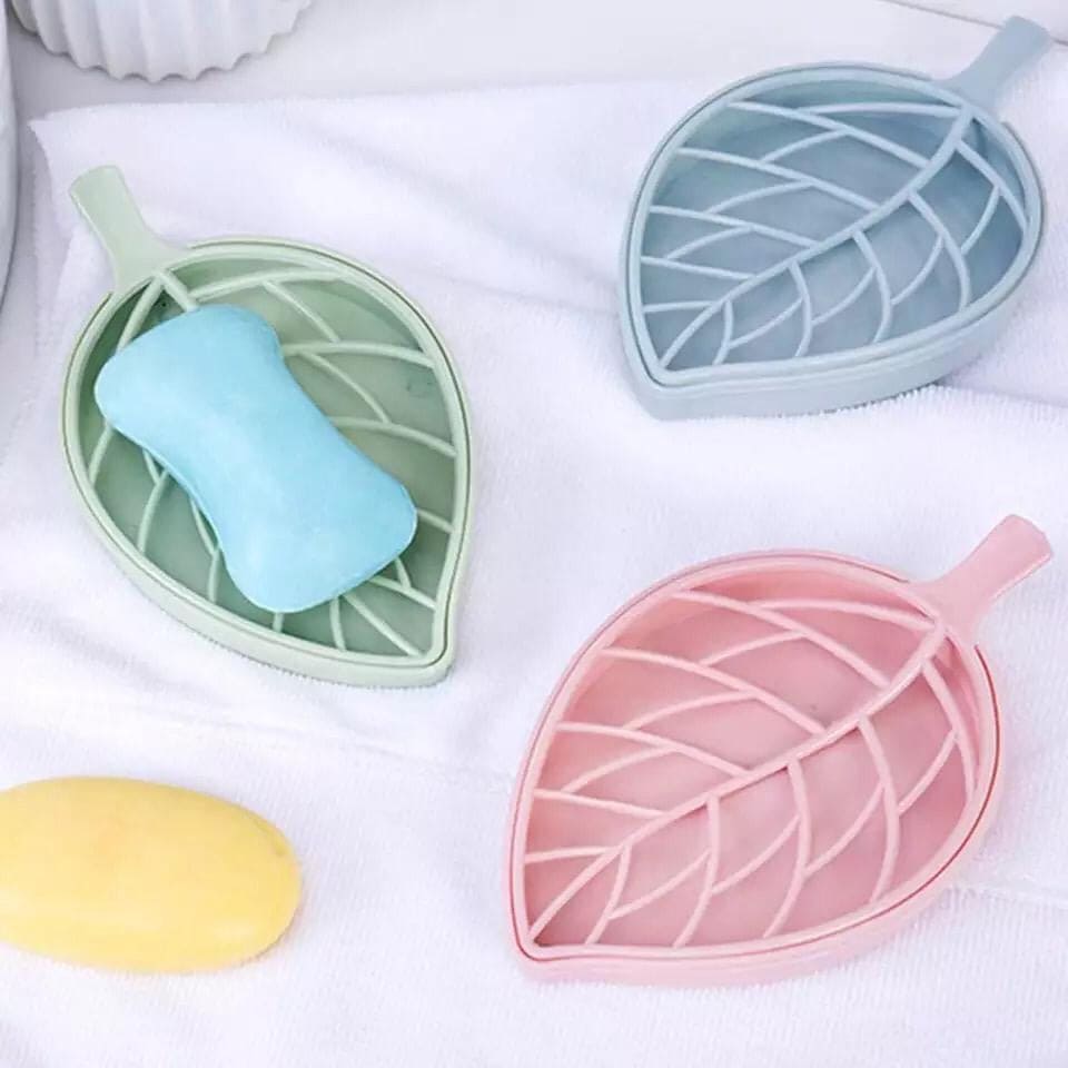 Leaf Shaped Soap Holder With Draining Tray, Soap Box With Dish Storage Plate Leaf Shaped Soap Holder With Draining Tray, Soap Box With Dish Storage Plate